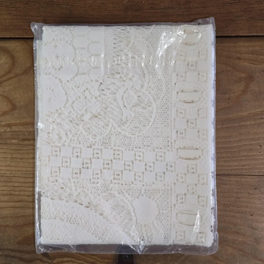 Vintage Heritage Lace Noah's Ark Valance 60x14 Ecru Nursery Window Curtain